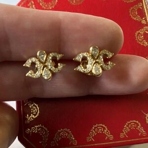CARTIER..💎... RARE CARTIER 18K GOLD AND DIAMOND EARRINGS. Like New